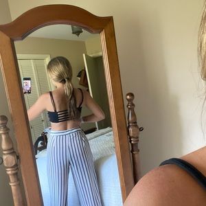 Black and White striped Palazzo Pants